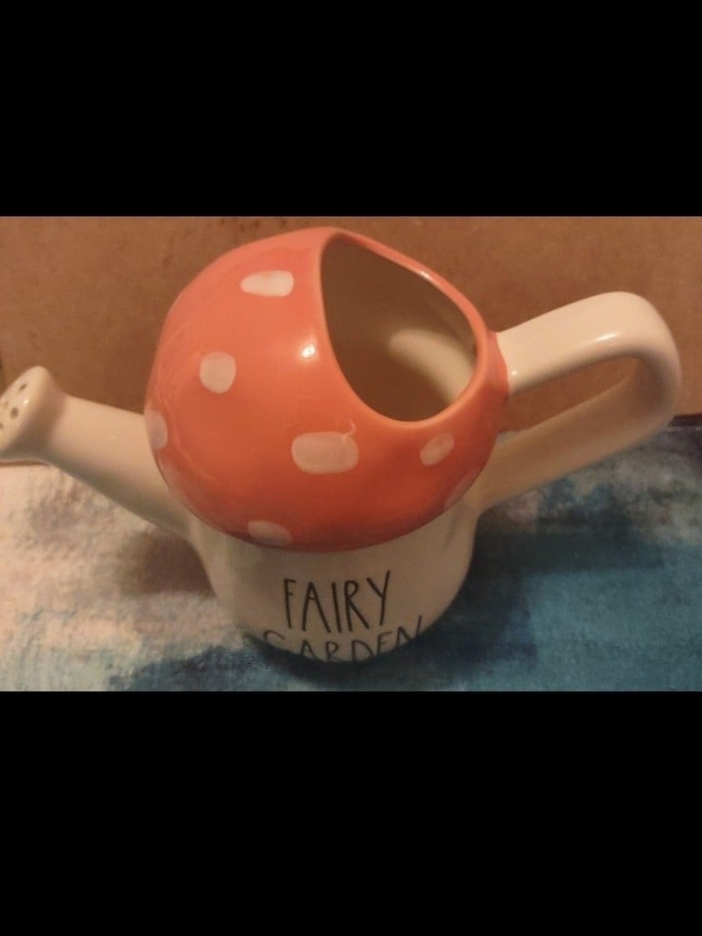 Rae Dunn Pink and White Fairy Garden Watering Can Vase - Picture 3 of 4